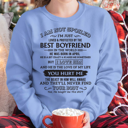 April - Loved & Protected by Best Boyfriend - Perfect Gift for Your GirlFriend - DTSM04 (SKU08-16-04)