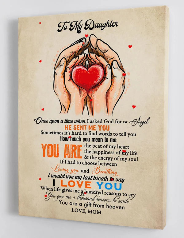 To My Daughter From Mom Canvas