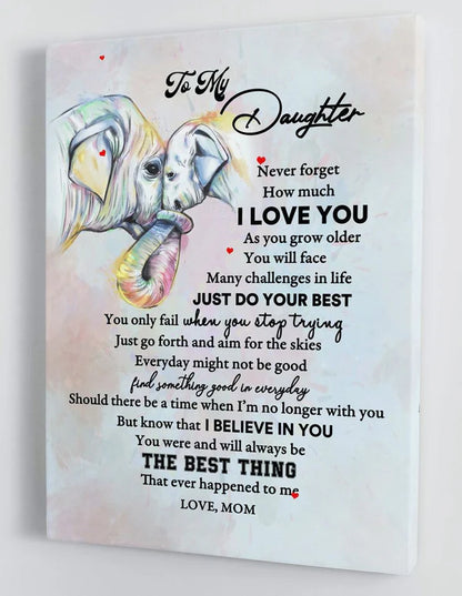 To My Daughter From Mom Canvas