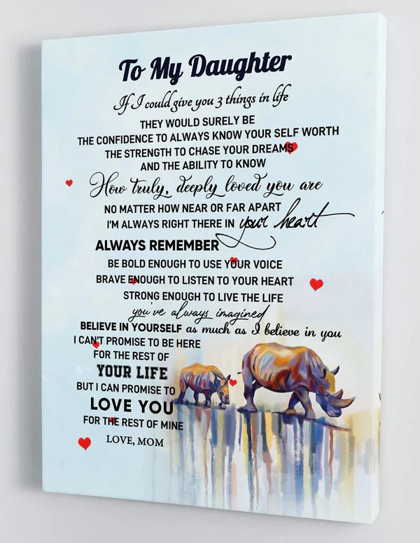 To My Daughter From Mom Canvas