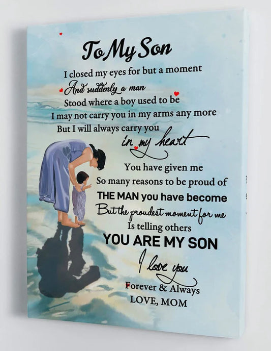 To My Son From Mom Canvas