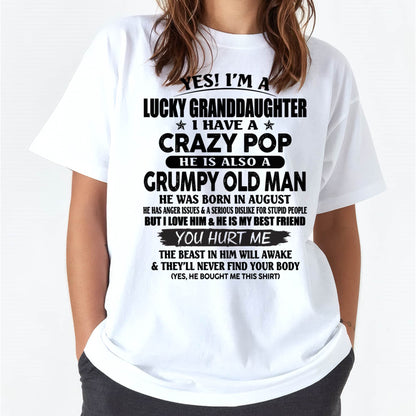 AUGUST - LUCKY GRANDDAUGHTER OF CRAZY POP - PERFECT GIFT FOR YOUR GRANDDAUGHTER FROM POP - DTSM08 (SKU12-39-08)