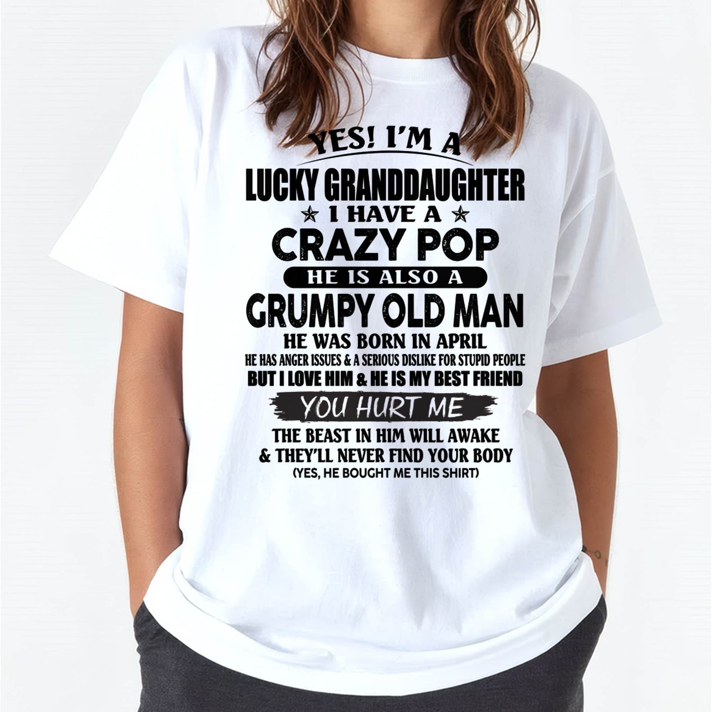 APRIL - LUCKY GRANDDAUGHTER OF CRAZY POP - PERFECT GIFT FOR YOUR GRANDDAUGHTER FROM POP - DTSM04 (SKU12-39-04)