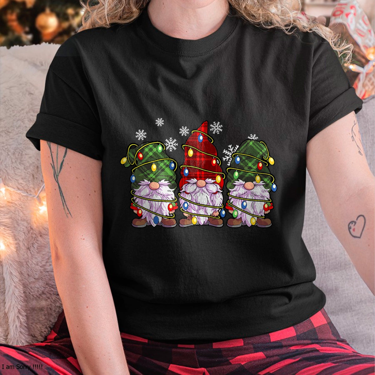 Christmas Shirts for Family, Funny christmas shirts, Christmas Unisex T-Shirt/Hoodie/Sweatshirt HLT00 - Three Gnomes Men Women Buffalo Plaid Red Christmas T-Shirt