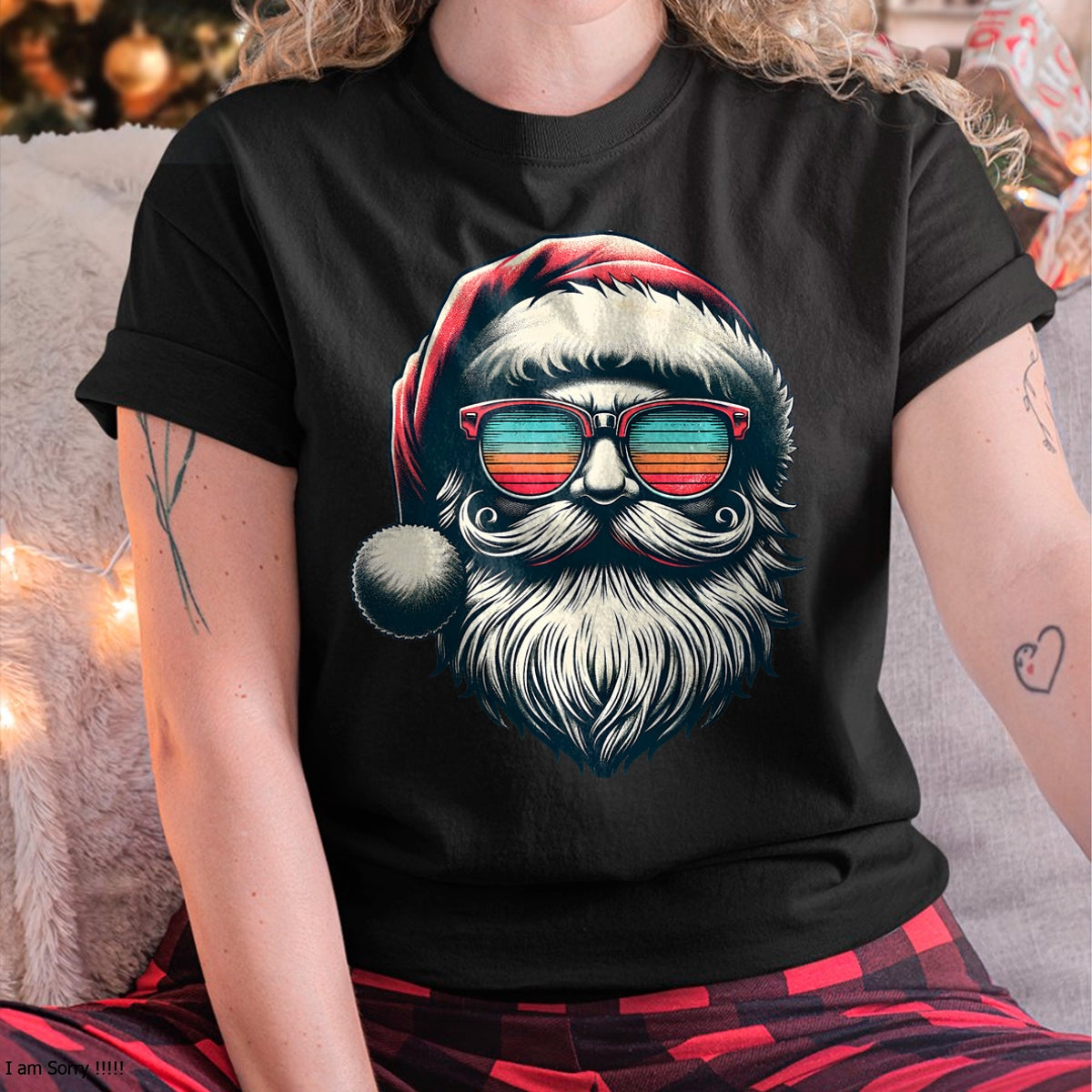 Christmas Shirts for Family, Funny christmas shirts, Christmas Unisex T-Shirt/Hoodie/Sweatshirt HLT00 - Santa Face Retro Sunglasses Christmas Xmas Men Women Kids T-Shirt