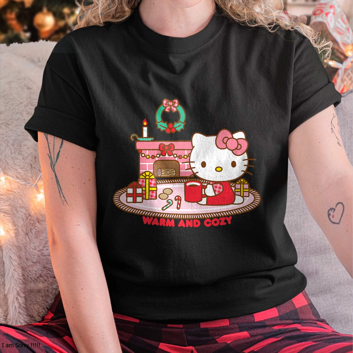 Christmas Shirts for Family, Funny christmas shirts, Christmas Unisex T-Shirt/Hoodie/Sweatshirt HLT00 - Hello Kitty Warm And Cozy Christmas T-Shirt