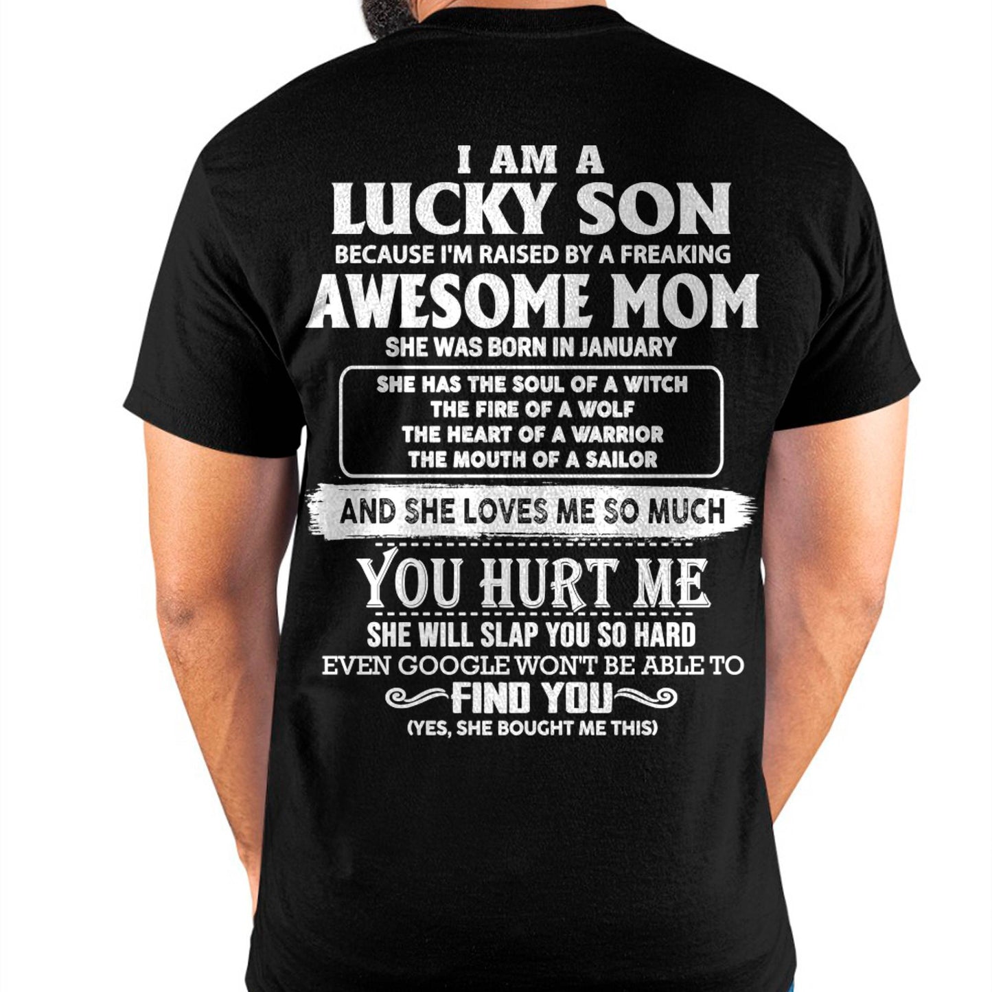 Lucky Son Of Awesome Mom Shirt - Perfect Gift For Your Son From Mom DTSM01 (SKU07-69-01)