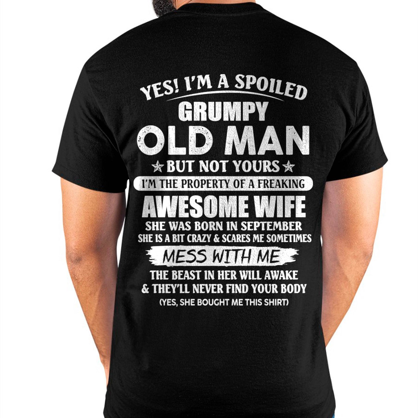 September - Grumpy Old Man with Awesome Wife - Perfect Gift From Wife - DTSM09 (SKU06-68-09)