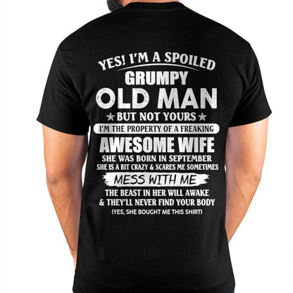 September - Grumpy Old Man with Awesome Wife - Perfect Gift From Wife - DTSM09 (SKU06-68-09)