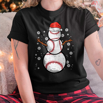 Christmas Shirts for Family, Funny christmas shirts, Christmas Unisex T-Shirt/Hoodie/Sweatshirt HLT00 - Baseball Snowman Xmas Christmas Sports Boys Men Women Kids T-Shirt