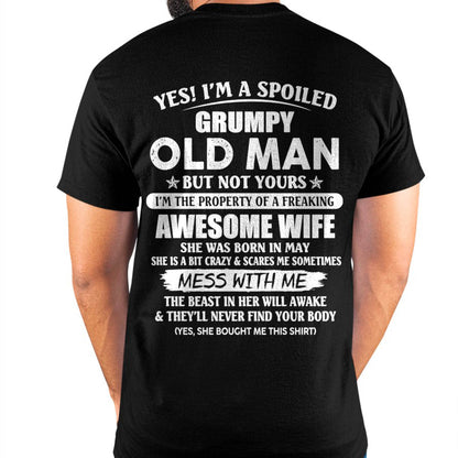May - Grumpy Old Man with Awesome Wife - Perfect Gift From Wife - DTSM05 (SKU06-68-05)