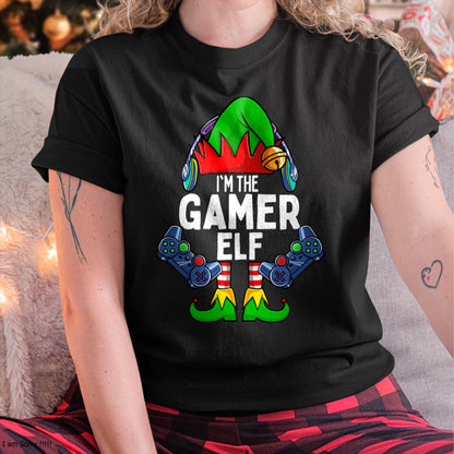 Christmas Shirts for Family, Funny christmas shirts, Christmas Unisex T-Shirt/Hoodie/Sweatshirt HLT00 - Gamer Elf Matching Family Christmas T-Shirt