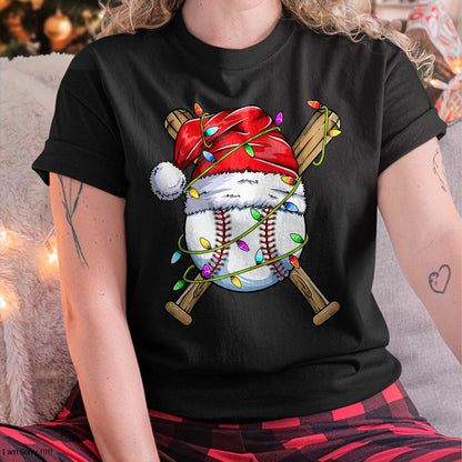 Christmas Shirts for Family, Funny christmas shirts, Christmas Unisex T-Shirt/Hoodie/Sweatshirt HLT00 - Santa Sports Design For Men Boys Christmas Baseball Player T-Shirt