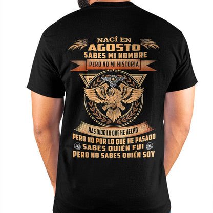 Camiseta de Hombre Nacido en Agosto con Frases Inspiradoras - DTSM08 (SKU07-71-08)