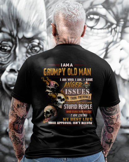 Grumpy Old Man T-Shirt - Funny Skull Anger Issues Tee - Perfect Gift For Men DTSM00 (SKU08-67-00)