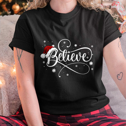 Christmas Shirts for Family, Funny christmas shirts, Christmas Unisex T-Shirt/Hoodie/Sweatshirt HLT00 - Christmas - Believe Santa Claus Believe Christmas Kids T-Shirt