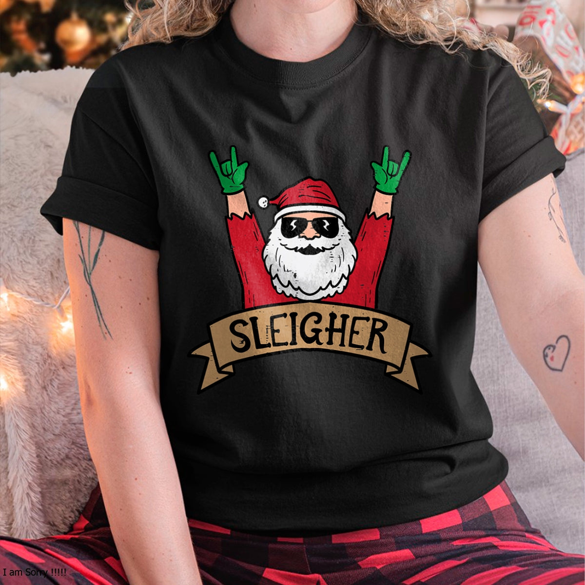 Christmas Shirts for Family, Funny christmas shirts, Christmas Unisex T-Shirt/Hoodie/Sweatshirt HLT00 - Christmas Sleigher Santa Rock Xmas Rocker Men Women Kids Boy T-Shirt