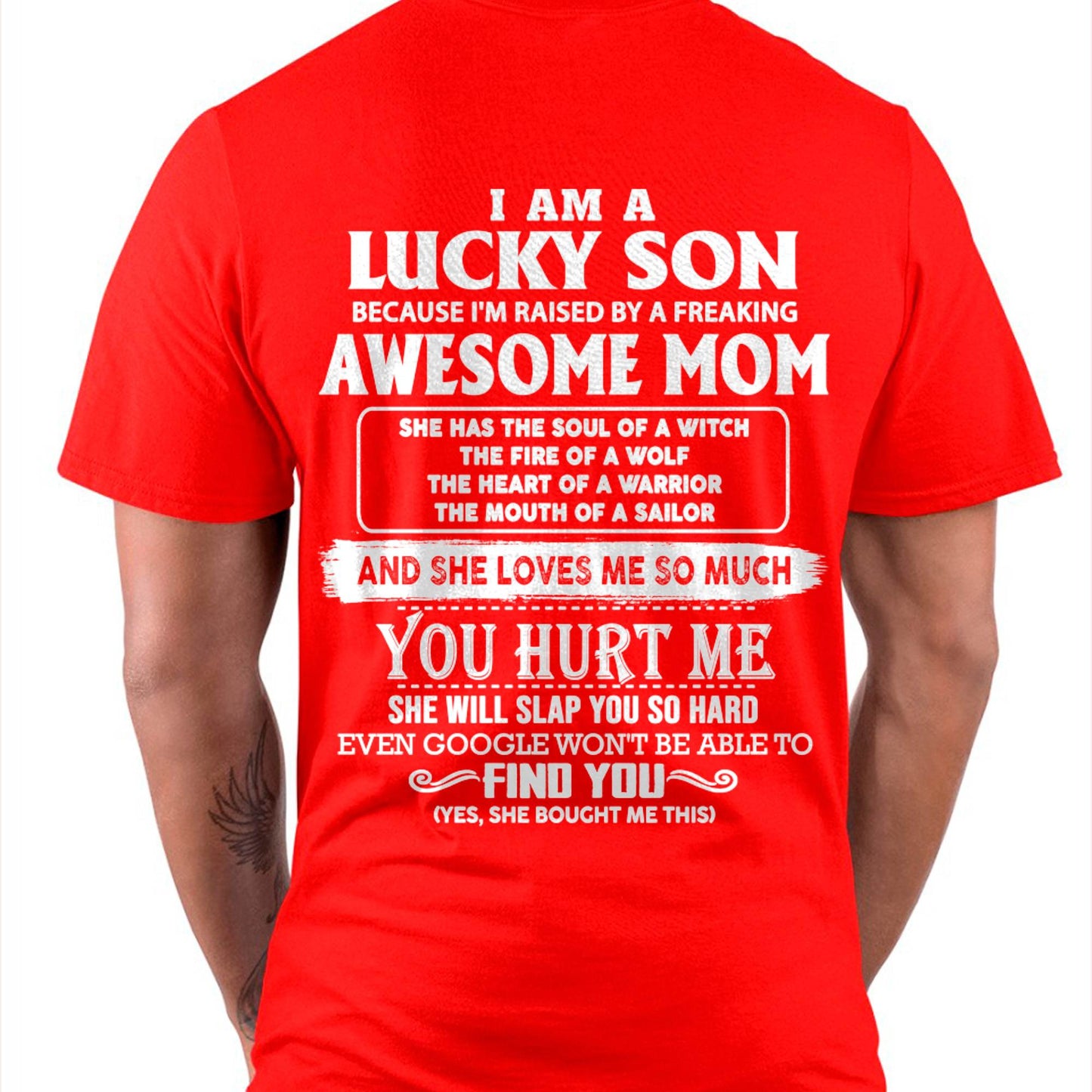 Lucky Son Of Awesome Mom Shirt - Perfect Gift For Your Son DTSM00 (SKU07-69-00)