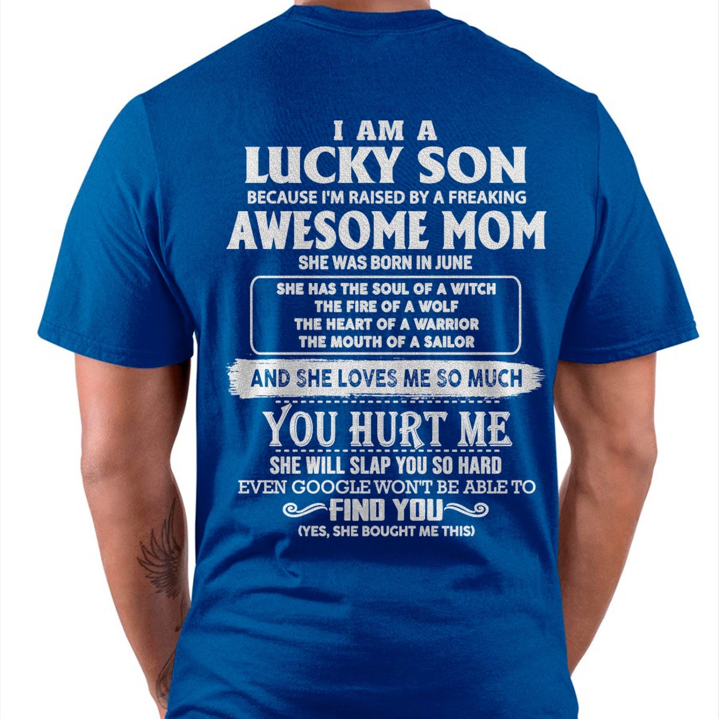 Lucky Son Of Awesome Mom Shirt - Perfect Gift For Your Son From Mom DTSM06 (SKU07-69-06)