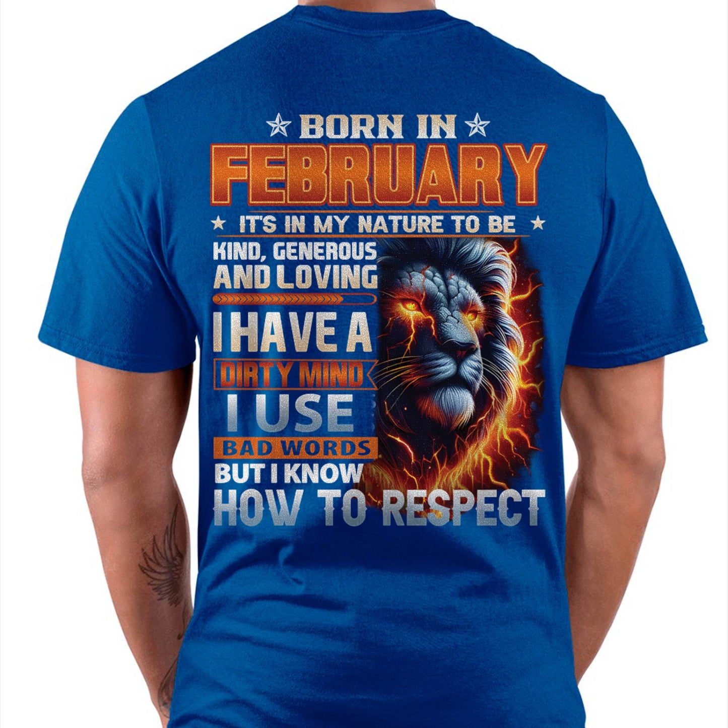 FEBRUARY - DIRTY MIND BUT KNOWS RESPECT - BIRTHDAY T-SHIRT FOR MEN - DTSM02 (SKU08-84-02)