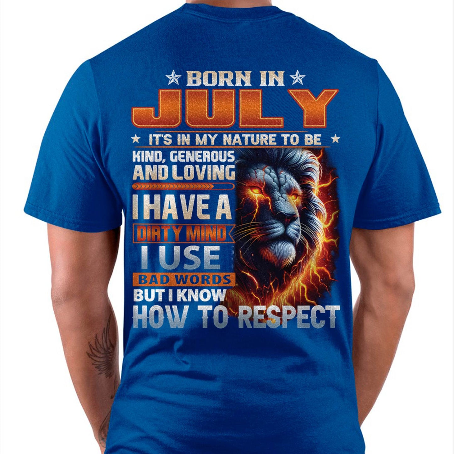 JULY - DIRTY MIND BUT KNOWS RESPECT - BIRTHDAY T-SHIRT FOR MEN - DTSM07 (SKU08-84-07)