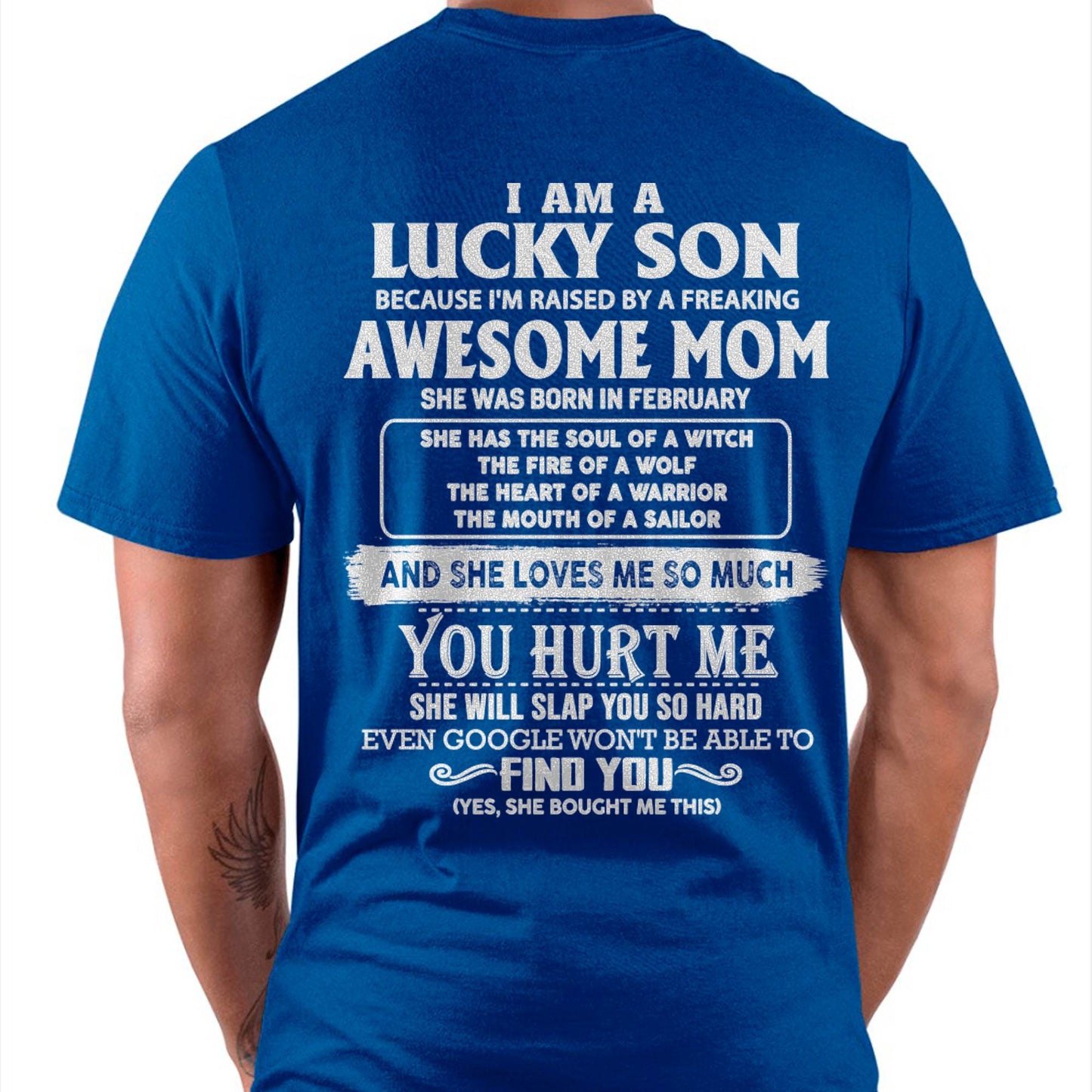 Lucky Son Of Awesome Mom Shirt - Perfect Gift For Your Son From Mom DTSM02 (SKU07-69-02)