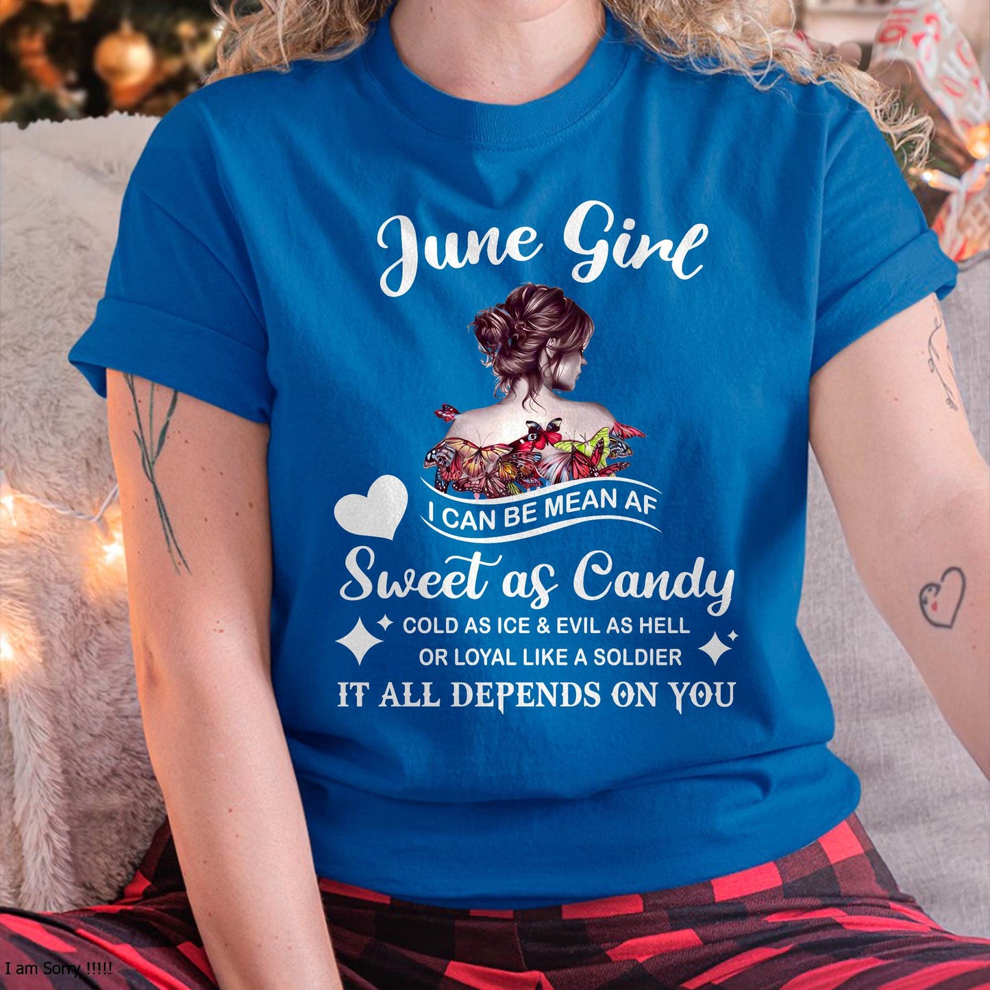June Girl T-Shirt – Sweet As Candy, Cold As Ice - Birthday Gift for Women - DTSM06 (SKU26T-01-38-06)