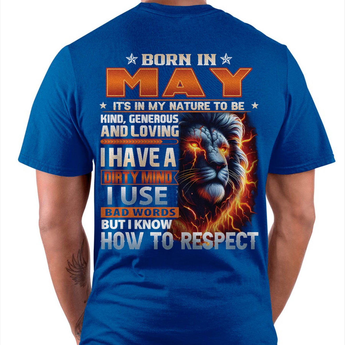 MAY - DIRTY MIND BUT KNOWS RESPECT - BIRTHDAY T-SHIRT FOR MEN - DTSM05 (SKU08-84-05)