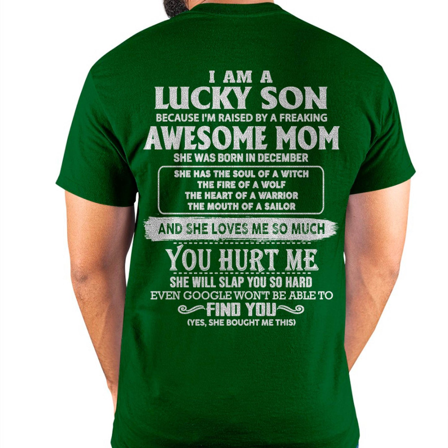 Lucky Son Of Awesome Mom Shirt - Perfect Gift For Your Son From Mom DTSM12 (SKU07-69-12)
