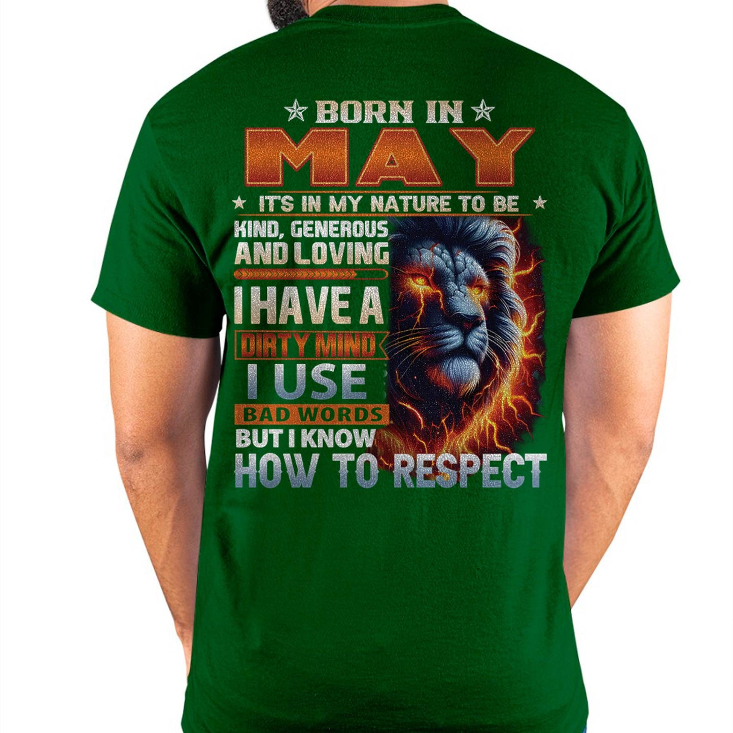 MAY - DIRTY MIND BUT KNOWS RESPECT - BIRTHDAY T-SHIRT FOR MEN - DTSM05 (SKU08-84-05)
