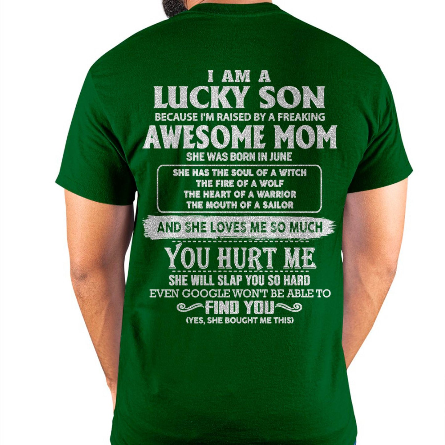 Lucky Son Of Awesome Mom Shirt - Perfect Gift For Your Son From Mom DTSM06 (SKU07-69-06)