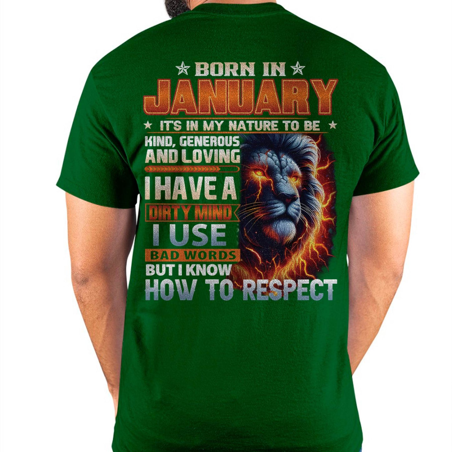 JANUARY - DIRTY MIND BUT KNOWS RESPECT - BIRTHDAY T-SHIRT FOR MEN - DTSM01 (SKU08-84-01)