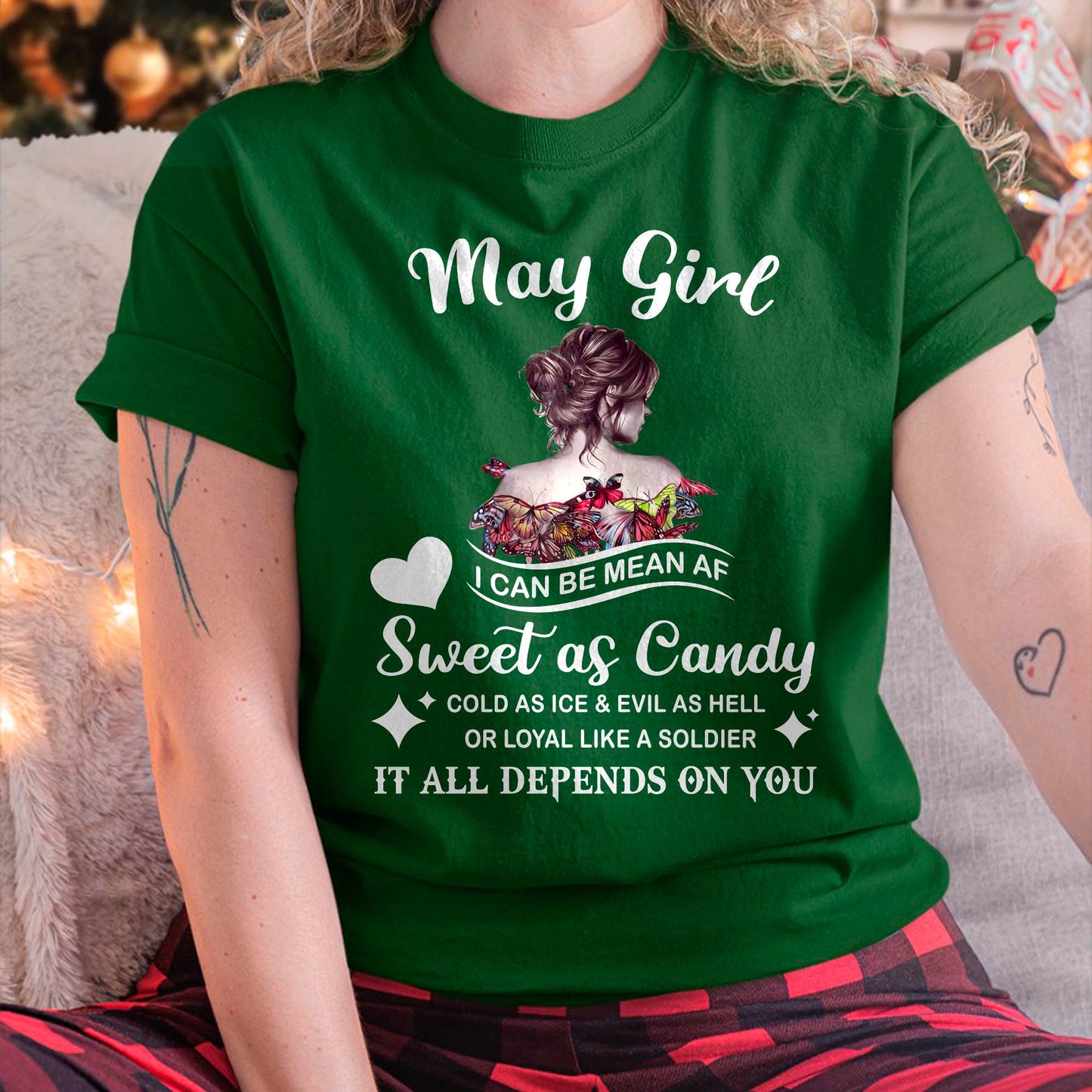 May Girl T-Shirt – Sweet As Candy, Cold As Ice - Birthday Gift for Women - DTSM05 (SKU26T-01-38-05)