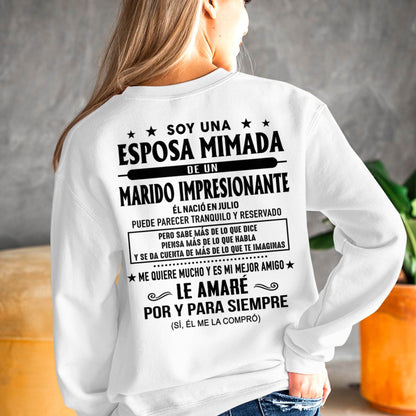 Camiseta Soy una Esposa Mimada de un Marido Impresionante Nacido en Julio - DTSM07 (SKU05-81-07)
