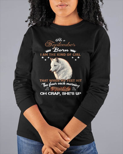 AS A SEPTEMBER GIRL I'M FEARLESS WOLF SHIRT – GIFT FOR WOMEN - DTSM09 (SKU2604-238-09)
