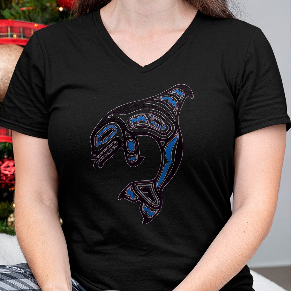 Native American T-Shirts, Vintage Native American Unisex T-Shirt/Hoodie/Sweatshirt HLT00 - Killer Whale Orca Pacific NW Native American Indian T-Shirt