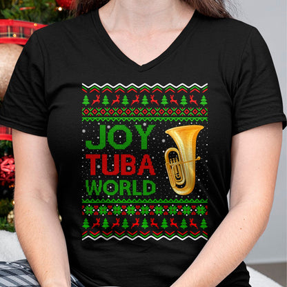 Christmas Shirts for Family, Funny christmas shirts, Christmas Unisex T-Shirt/Hoodie/Sweatshirt HLT00 - Joy Tuba World Music Lover Xmas Gift Ugly Tuba Christmas T-Shirt