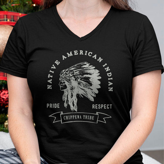 Native American T-Shirts, Vintage Native American Unisex T-Shirt/Hoodie/Sweatshirt HLT00 - American Flag - Chippewa Tribe Native American Indian Pride Respect Love T-Shirt