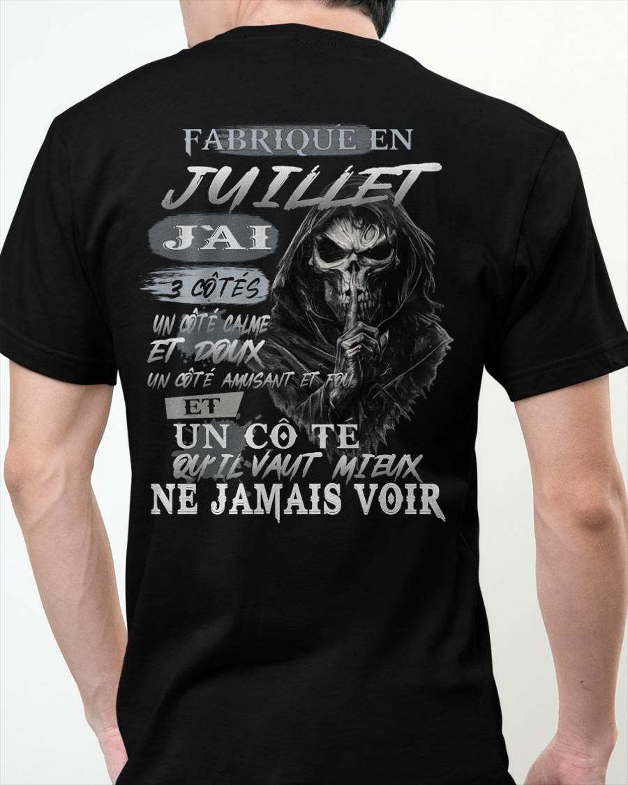 Fabriqué en Juillet – J’ai 3 Côtés | T-Shirt Homme Caractère Fort - DTSM07 (SKU26T-01174-07)