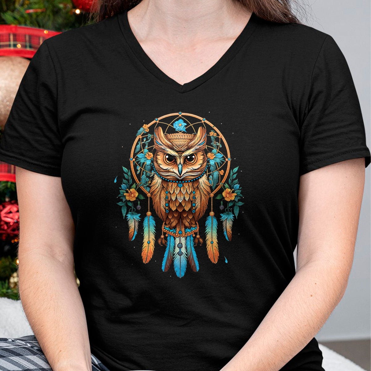 Native American T-Shirts, Vintage Native American Unisex T-Shirt/Hoodie/Sweatshirt HLT00 - Pacific Northwest Red Tail Hawk Native American Style Art T-Shirt (1)