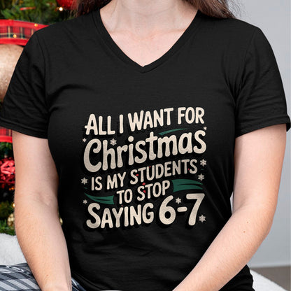 Christmas Shirts for Family, Funny christmas shirts, Christmas Unisex T-Shirt/Hoodie/Sweatshirt HLT00 - Students Saying 6-7 67 Six Seven Funny Teacher Christmas T-Shirt