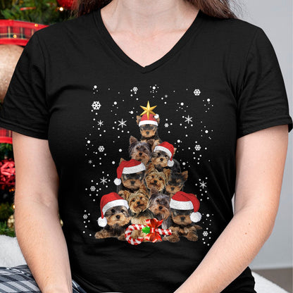 Christmas Shirts for Family, Funny christmas shirts, Christmas Unisex T-Shirt/Hoodie/Sweatshirt HLT00 - Yorkie Dogs Tree Christmas Sweater Xmas Pet Animal Dog Lover T-Shirt