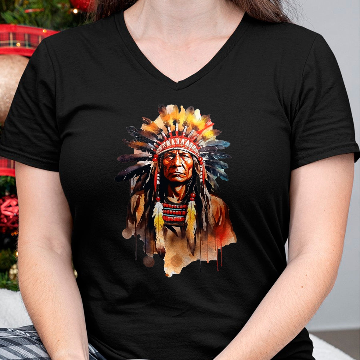 Native American T-Shirts, Vintage Native American Unisex T-Shirt/Hoodie/Sweatshirt HLT00 - Native American day chief American USA culture T-Shirt