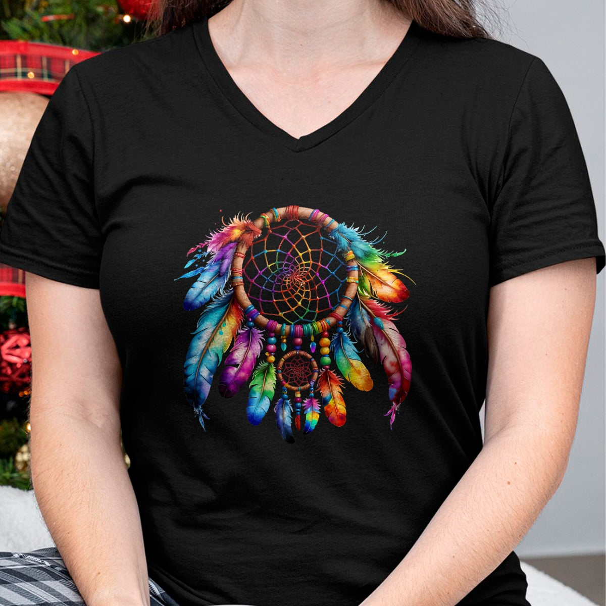 Native American T-Shirts, Vintage Native American Unisex T-Shirt/Hoodie/Sweatshirt HLT00 - Native American Heritage Month Feather Dreamcatcher T-Shirt (1)
