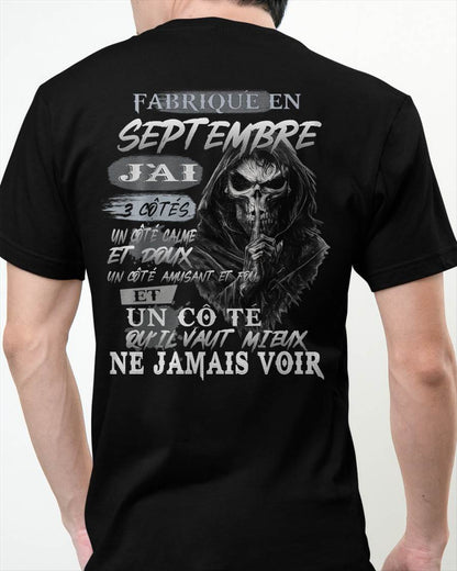 Fabriqué en Septembre – J’ai 3 Côtés | T-Shirt Homme Caractère Fort - DTSM09 (SKU26T-01174-09)