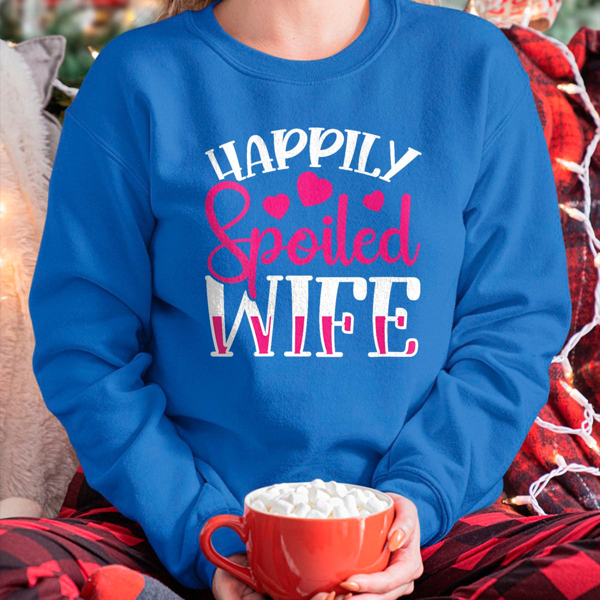 Best Wife Shirt, Wife and Husband Unisex T-Shirt/Hoodie/Sweatshirt HLT00 - Gift for wife T shirt, spoiled wife   Womens Funny Wife Happily Spoiled Wife V-Neck T-Shirt