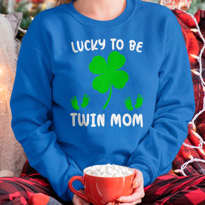 Gift for Mom Shirt, Funny Mom Unisex T-Shirt/Hoodie/Sweatshirt HLT00 - Lucky To Be A Twin Mom Lucky Mom St Patricks Day Awesome T-Shirt