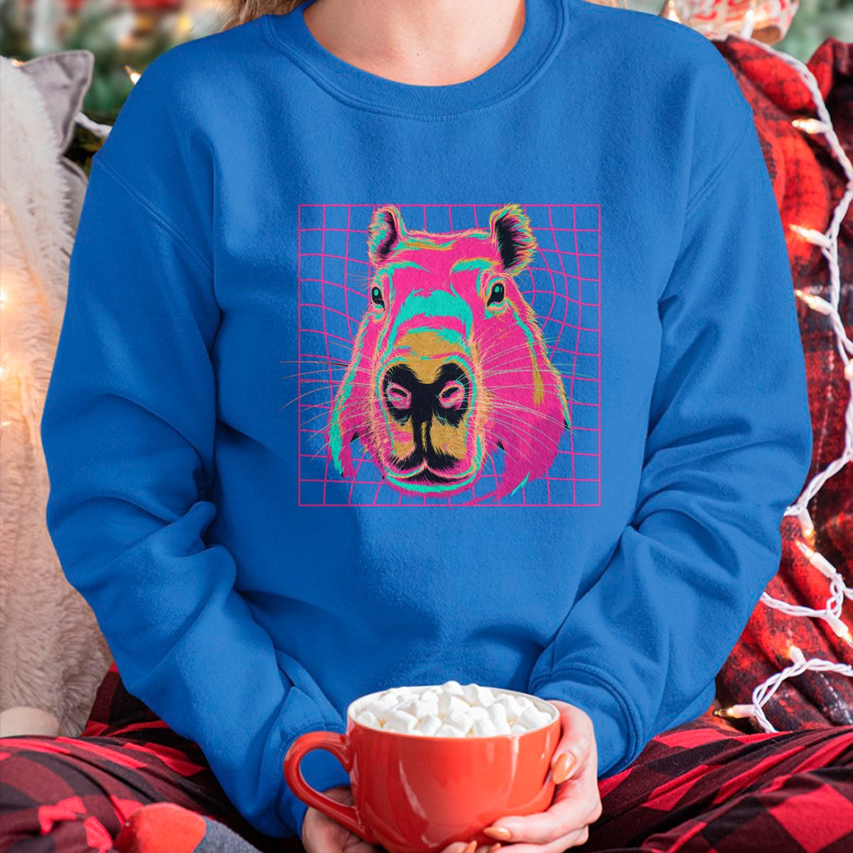 Cute Capybara Shirt, Funny Capybara Unisex T-Shirt/Hoodie/Sweatshirt HLT00 - Capybara Retro Art Long Sleeve T-Shirt