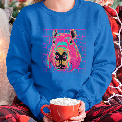 Cute Capybara Shirt, Funny Capybara Unisex T-Shirt/Hoodie/Sweatshirt HLT00 - Capybara Retro Art Long Sleeve T-Shirt