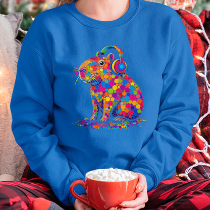 Cute Capybara Shirt, Funny Capybara UnisexT-Shirt/Hoodie/Sweatshirt HLT00 - Funny Capybara Dots Art Animal Lovers Students Boys Girls T-Shirt
